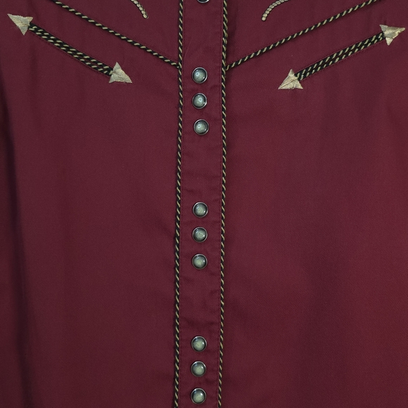 Vtg 90s Panhandle Slim Red Embroidered Western Snap Shirt M Cowgirl Yellowstone - Picture 3 of 13